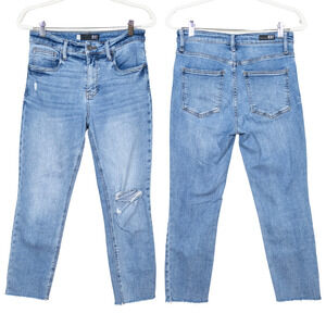 KUT FROM THE KLOTH Rachael High Rise Mom Jean Raw Hem Light Wash Women's 6